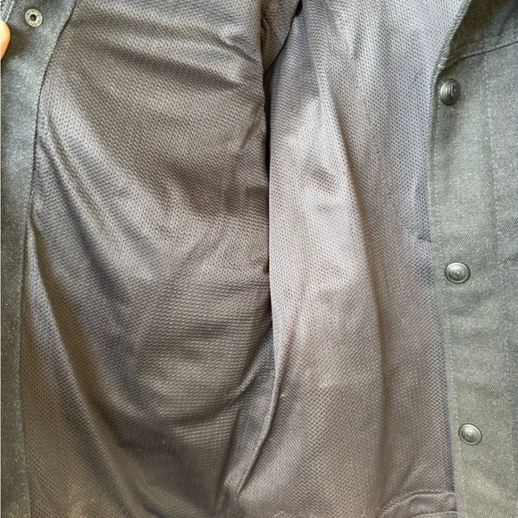 Men's Black Waxed and Leather Motorcycle Jacket - Picture 3 of 5